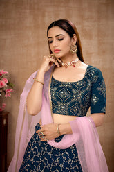 Metallic Foil Work Lehenga
